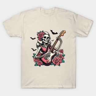 skull girls rock hard T-Shirt